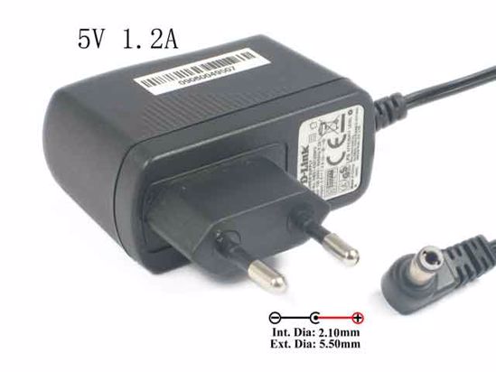 D-Link AC to DC (D-Link) AC Adapter NEW Original 5V 1.2A, 5.5/2.1mm, EU 2-Pin Plug