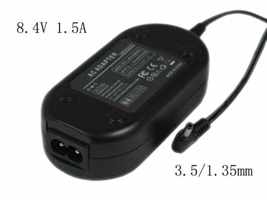 For Canon AC To DC AC Adapter Compatible 8.4V 1.5A, Barrel 3.5/1.35mm, 2-Prong