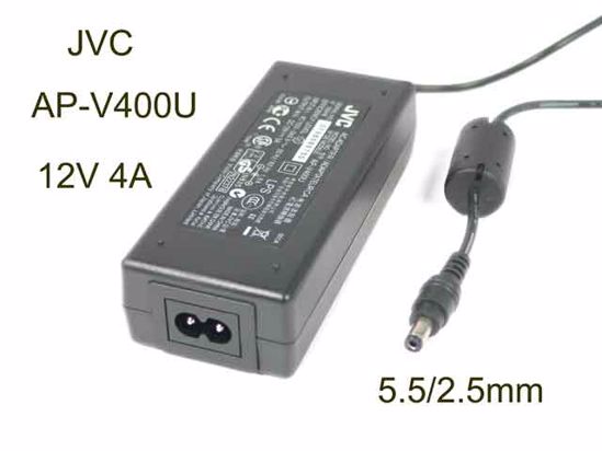 JVC AC to DC (JVC) AC Adapter NEW Original 12V 4A, 5.5/2.5mm, 2-Prong