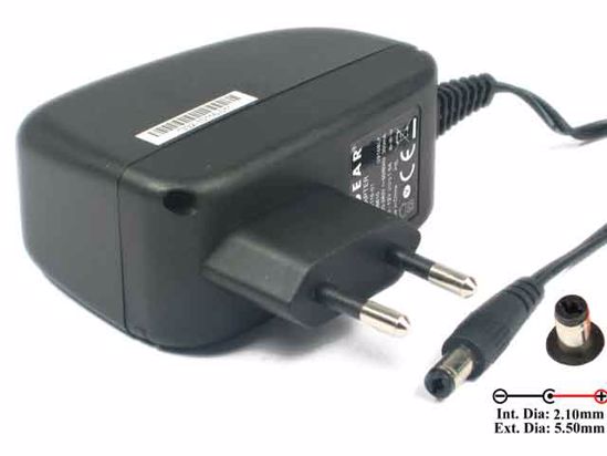 NETGEAR 332-10116-01 AC Adapter NEW Original 12V 1.5A, 5.5/2.1mm, EU 2-Pin Plug