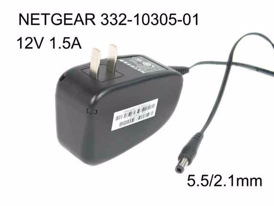 NETGEAR 332-10305-01 AC Adapter NEW Original 12V 1.5A, 5.5/2.1mm, US 2-Pin Plug