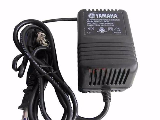 YAMAHA AC to DC (Yamaha) AC Adapter NEW Original 18V 21.4A, 3-Hole, US Wired 2-Pin Plug