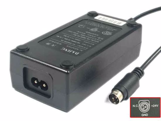 ACP Other Brand AC Adapter 20V Above 24V 2.5A, 3-P D, P1=24v, 2-Prong, NEW