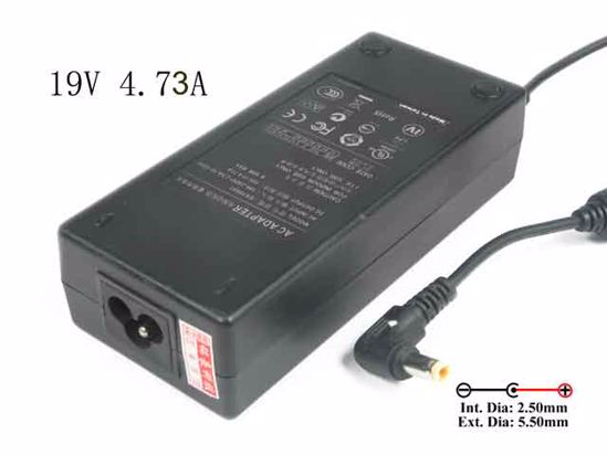 Edac Power EA10953 AC Adapter- Laptop 19V 4.73A, Barrel 5.5/2.5mm, 3-Prong