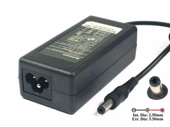 Lenovo S10 Series AC Adapter- Laptop 20V 2A, 5.5/2.5mm, 3-Prong, New