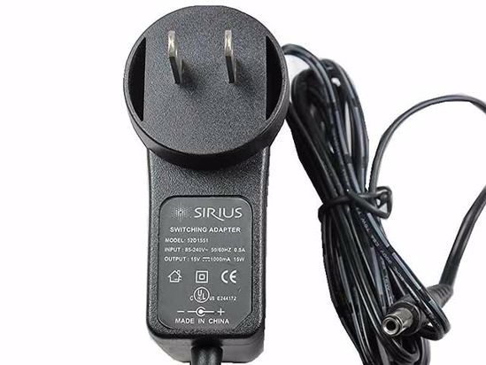 Other Brands Sirius AC Adapter 13V-19V 15V 1A, 5.5/2.1mm, US 2-Pin, New