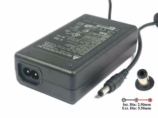 Delta Electronics ADP-50ZB AC Adapter 20V Above 24V 2.5A, 5.5/2.5mm, 2-Prong, New