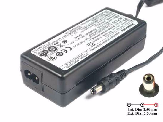 Panasonic 3A-621DA24 AC Adapter 20V Above 24V 2.5A, 5.5/2.5mm, 2-Prong