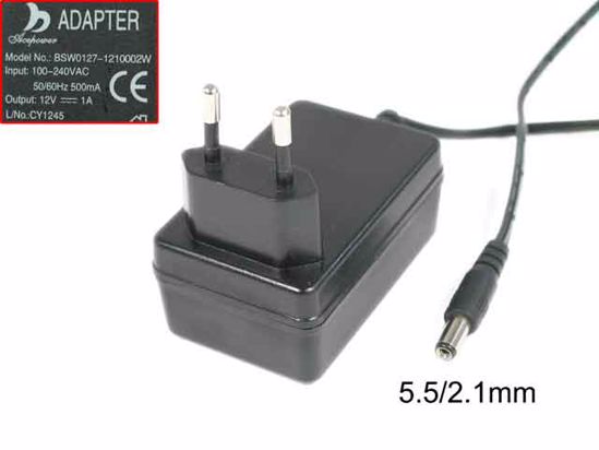 ACP OEM Power AC Adapter Compatible 12V 1A, Barrel 5.5/2.1mm, EU 2-Pin Plug