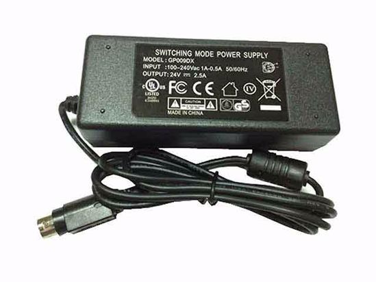 ACP OEM Power AC Adapter Compatible GP009DX, 24V 2.5A 3-Pin Din, C14, New