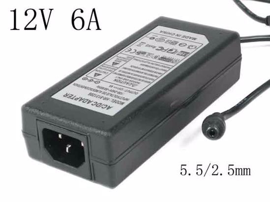 ACP OEM Power AC Adapter Compatible HR-9131206, 12V 6A, 5.5/2.5mm, C14, New