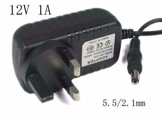 ACP OEM Power AC Adapter Compatible WEI-121B, 12V 1A, 5.5/2.1mm, UK 3-Pin Plug, New