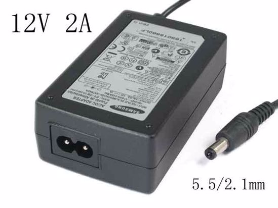 APD / Asian Power Devices DA-24B12-FAC AC Adapter NEW Original 12V 2A, Barrel 5.5/2.1mm,