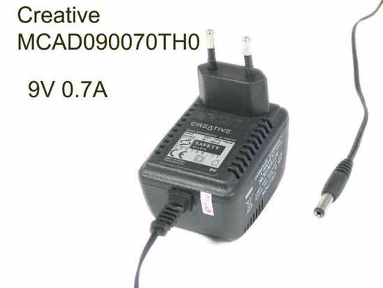 Creative MCAD090070TH0 AC Adapter NEW Original 9V 0.7A, 5.5/2.1mm, EU 2-Pin, New