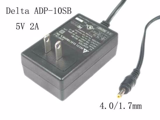 Delta Electronics ADP-10SB AC Adapter NEW Original 5V 2A, 4.0/1.7mm, US 2-Pin, New