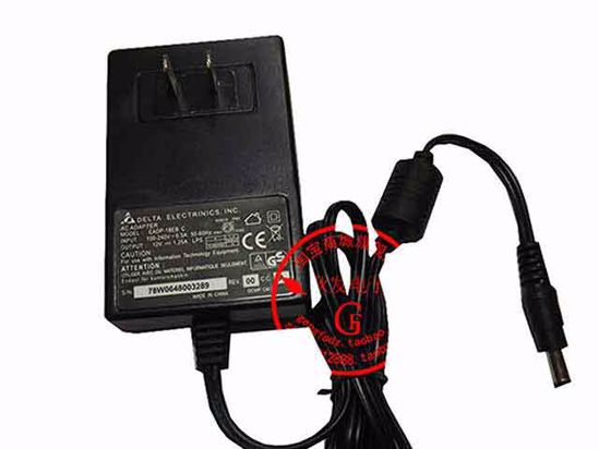 Delta Electronics EADP-18EB AC Adapter NEW Original 12V 1.5A, 5.5/2.5mm, US 2-Pin, New