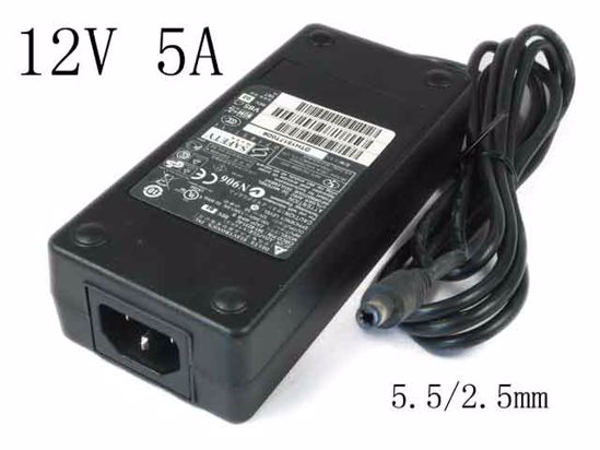 Delta Electronics EADP-60EB AC Adapter- Laptop 12V 5A, Barrel 5.5/2.5mm, IEC C14