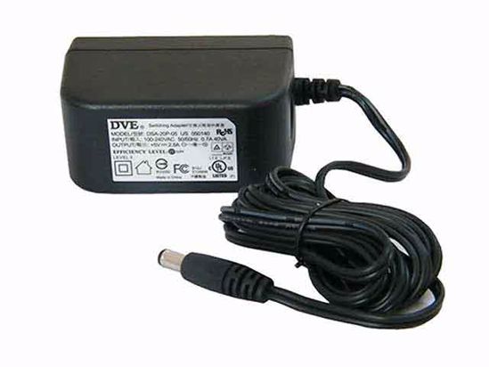 DVE DSA-20P-05 AC Adapter NEW Original 5V 2.8A, 5.5/2.5mm, US 2-Pin , New