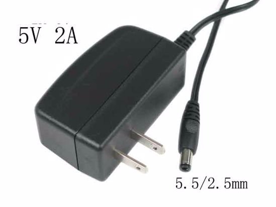 DVE DSC-5P-01 AC Adapter NEW Original 5V 2A, 5.5/2.5mm, US 2-Pin, New