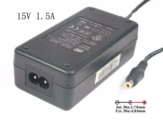 ENG 3A-231DA15 AC Adapter NEW Original 15V 1.5A, 4.8/1.7mm, 2-Prong, New