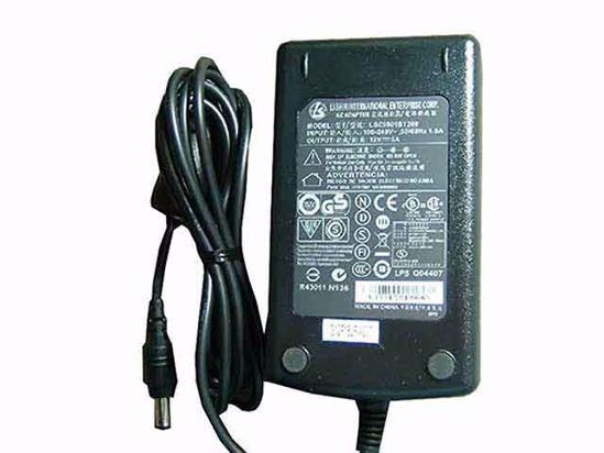 Li Shin LSE901B1260 AC Adapter NEW Original 12V 5A, 5.5/2.1mm, C14, New