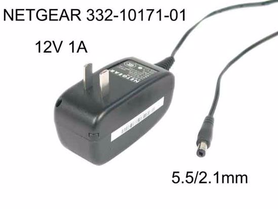 NETGEAR 332-10171-01 AC Adapter NEW Original 12V 1A, 5.5/2.1mm, US 2-Pin