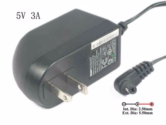 Sunny SYS1308-1505-W2 AC Adapter NEW Original 5V 3A, 5.5/2.5mm, US 2-Pin