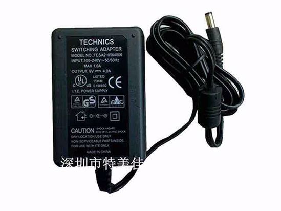 Technics TESA2-0904000 AC Adapter NEW Original 9V 4A, 5.5/2.5mm, 2-Prong, New