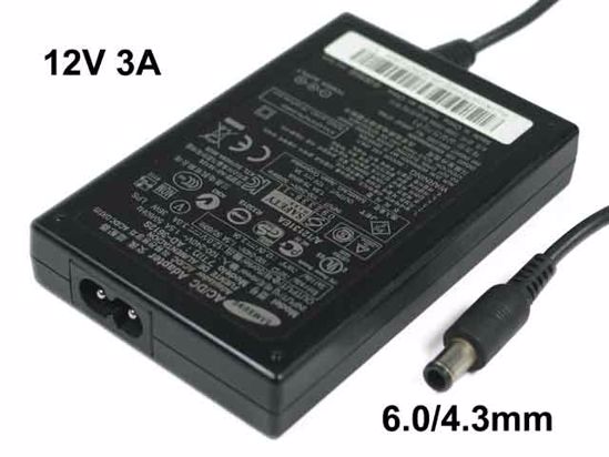 Samsung Laptop Common Item (Samsung Laptop) AC Adapter- Laptop AD-3612S, 12V 3A, 6.0/4.3