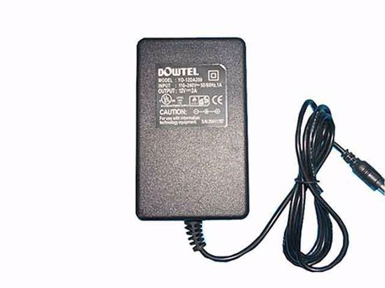 Other Brands DOWTEL AC Adapter NEW Original YO-12DA200, 12V 2A, 5.5/2.1mm, 2-Prong, New