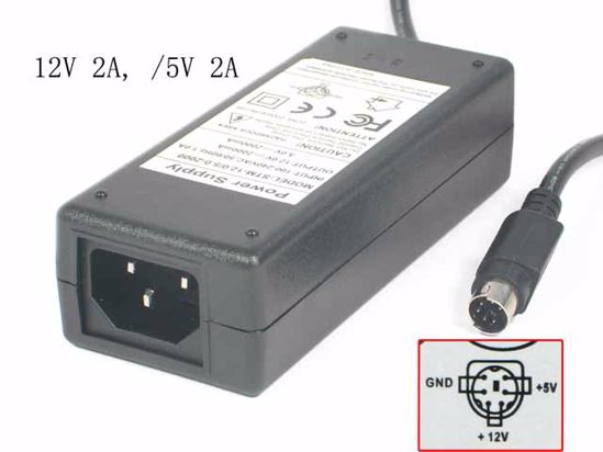 ACP OEM Power AC Adapter Compatible 12V 2A, 5V 2A, 6P P1 2=5V P3 4=12V, C14, New