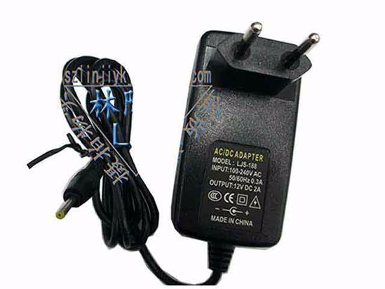 ACP OEM Power AC Adapter Compatible LJS-188, 12V 2A 2.5/0.7mm, EU 2-Pin, New