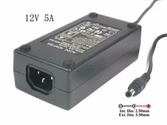 ACP OEM Power AC Adapter Compatible XH104, 12V 5A 5.5/2.5mm, C14, New