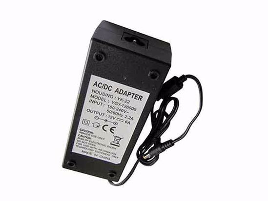 ACP OEM Power AC Adapter Compatible YGY-126000, 12V 6A, 3-Prong, New