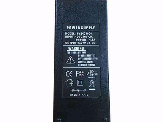 ACP OEM Power AC Adapter Compatible FY2403000, 24V 3A, 5.5/2.5MM, C14, New