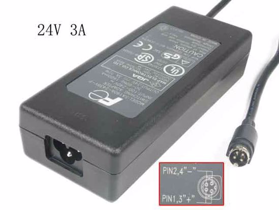 ACP OEM Power AC Adapter Compatible 24V 3A, 4-Pin, P1 2=