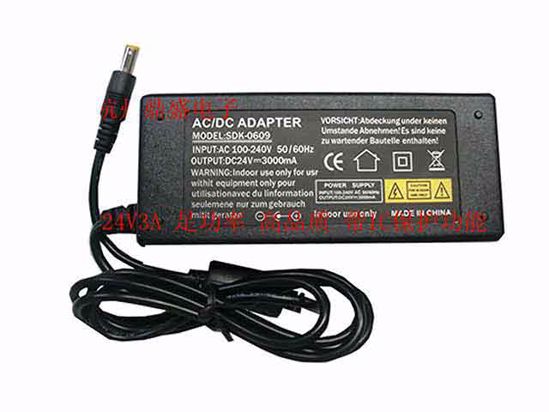 ACP OEM Power AC Adapter Compatible SDK-0609, 24V 3A 5.5/2.5mm, New