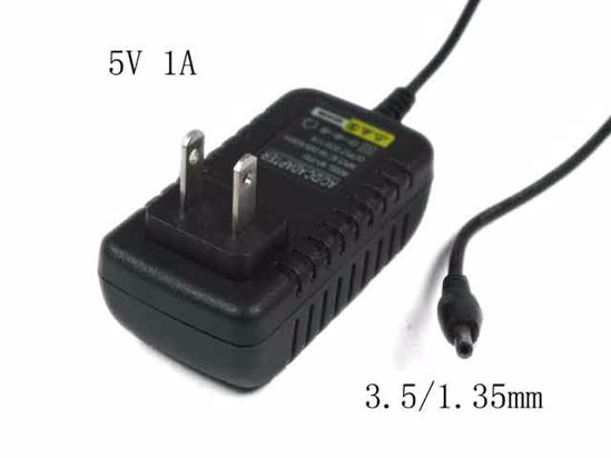 ACP OEM Power AC Adapter Compatible WEI-0510, 5V 1A 3.5/1.35mm, US 2-Pin, New