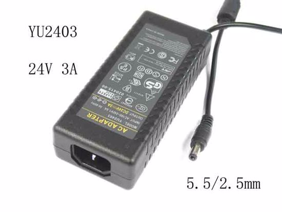 ACP OEM Power AC Adapter Compatible 24V 3A, 5.5/2.5mm, IEC C14, New