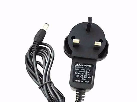 ACP OEM Power AC Adapter Compatible HC-716Q, 5V 1A 5.5/2.1mm, UK 3-Pin, New