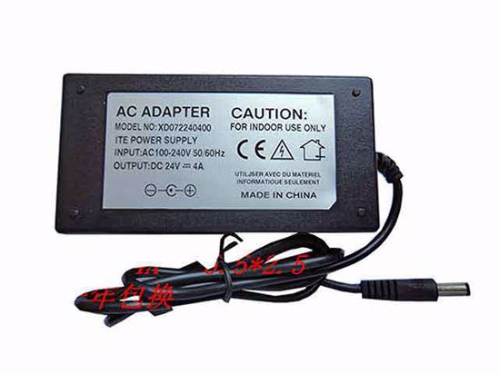 ACP OEM Power AC Adapter Compatible XD072240400, 24V 4A 5.5/2.5mm, C14, New