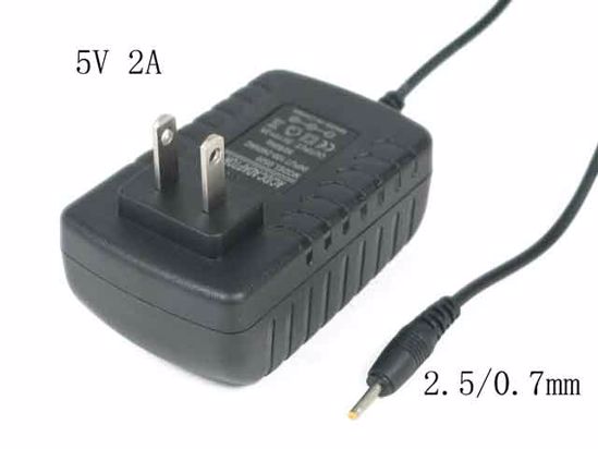 ACP OEM Power AC Adapter Compatible HR-1219, 5V 2A 2.5/0.7mm, US 2-Pin, New