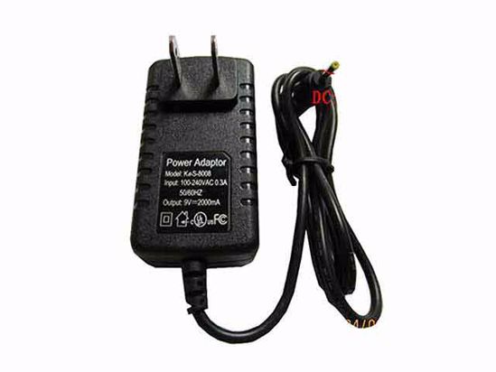 ACP OEM Power AC Adapter Compatible KeS-B008, 9V 2A 2.5/0.7mm, US 2-Pin, New