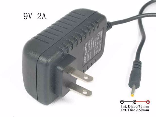 ACP OEM Power AC Adapter Compatible PLIU-0305, 9V 2A 2.5/0.7mm, US 2-Pin, New