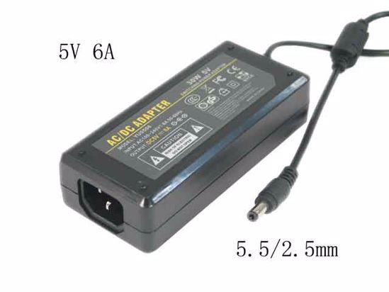 ACP OEM Power AC Adapter Compatible YU-0506, 5V 6A 5.5/2.5mm, C14, New