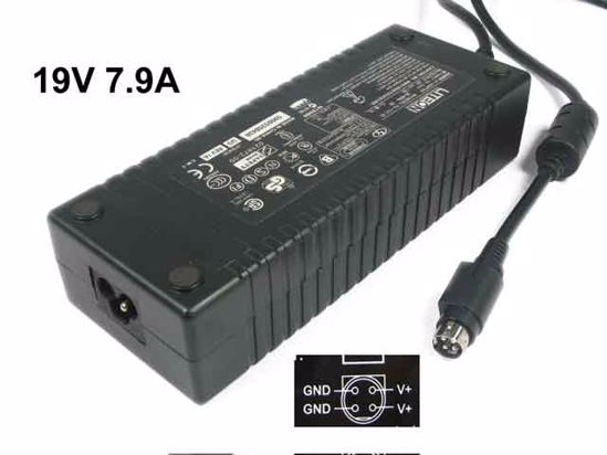 LITE-ON PA-1121-02 AC Adapter- Laptop 19V 7.9A, 4P P1 2=