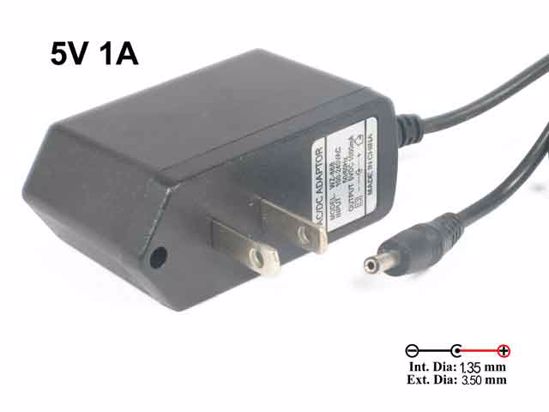 ACP OEM Power AC Adapter Compatible WZ-868, 5V 1A, 3.5/1.35mm, US 2-Pin Plug, New