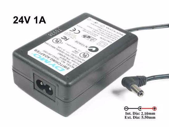 Other Brands DYMO AC Adapter 20V Above TESA2-2401000, 24V 1A, Barrel 5.5/2.1mm, 2-Pron