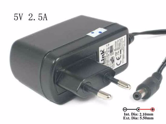 D-Link AC To DC (D-Link AC Adapter NEW Original 5V 2.5A, Barrel 5.5/2.1mm, EU 2-Pin Plug