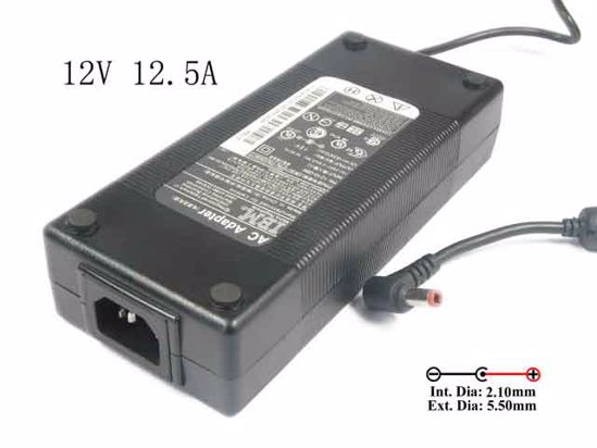 ACP OEM Power AC Adapter Compatible 03K9072, 12V 12.5A, Barrel 5.5/2.1mm, IEC C14, New